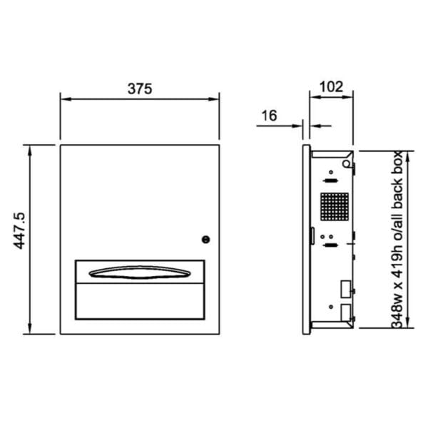 Dolphin Recessed Paper Towel Dispenser - Image 2