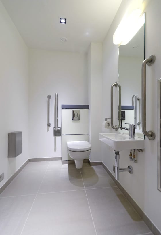 Commercial washroom more accessible for wheelchair users