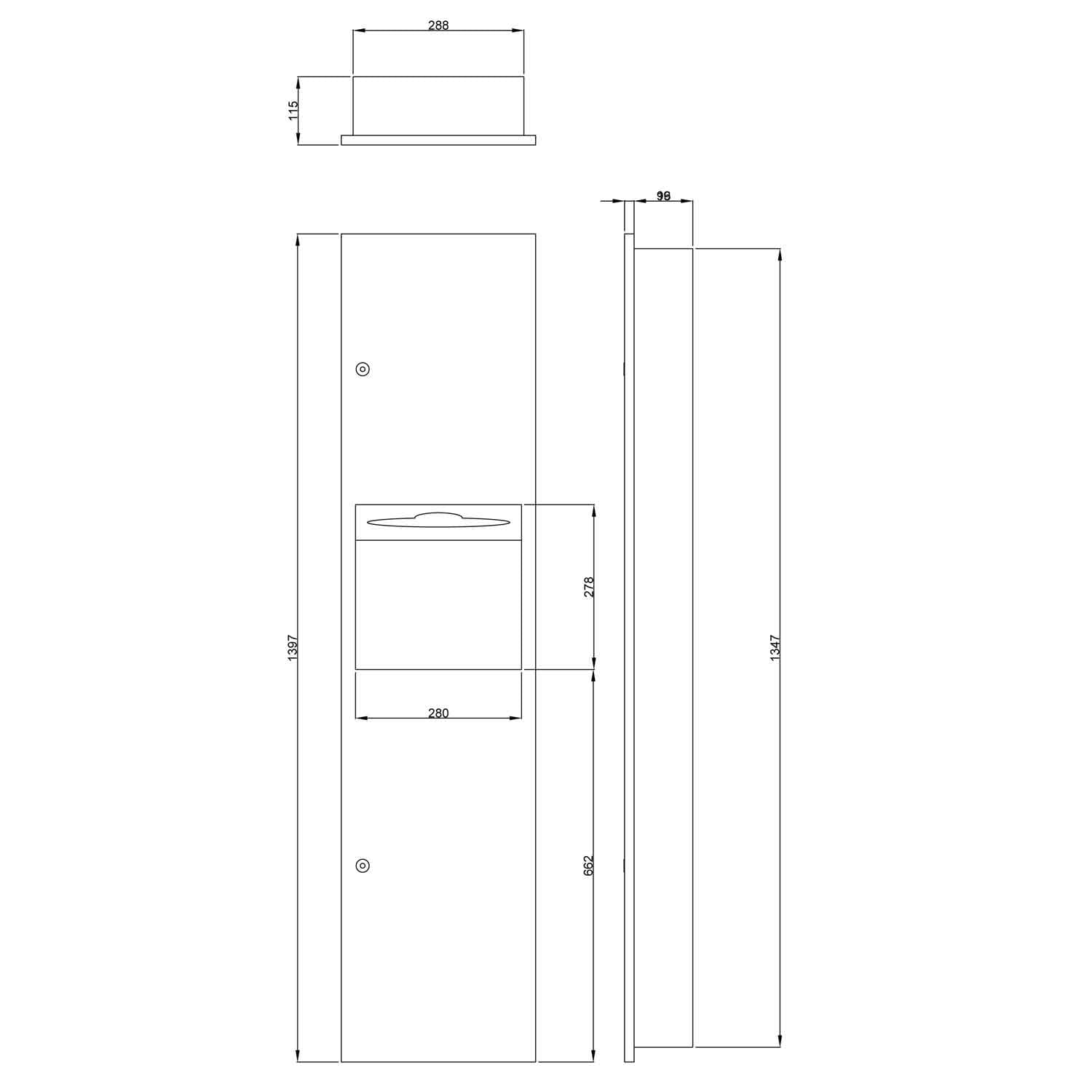 DOLPHIN COMBINATION UNIT - PAPER TOWEL DISPENSER AND BIN - Image 2