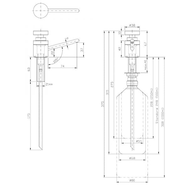 DOLPHIN PRESTIGE TOP FILL LIQUID SOAP DISPENSER - Image 2