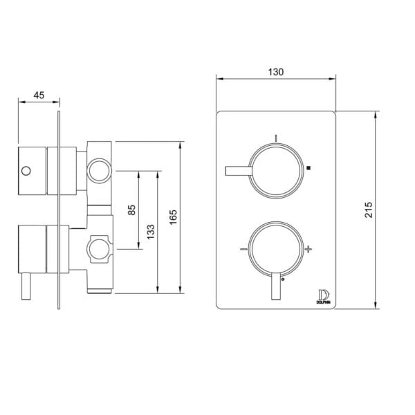 DOLPHIN BLUE SHOWER VALVE & two way diverter - Image 2