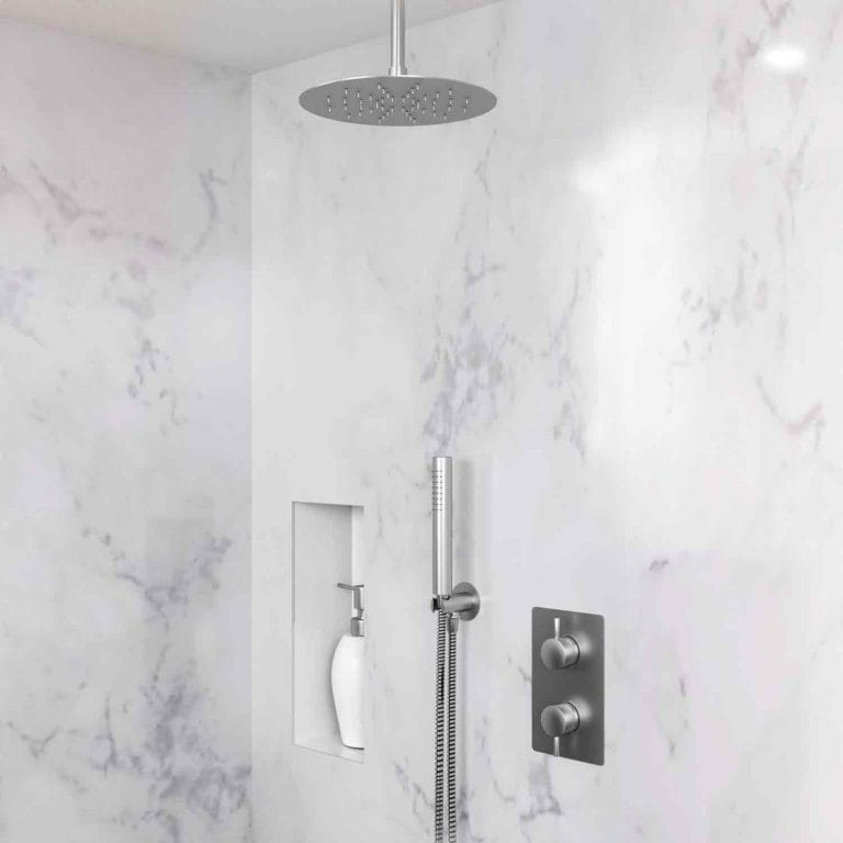 DOLPHIN SHOWER SET WITH CEILING MOUNTED HEAD AND HANDHELD