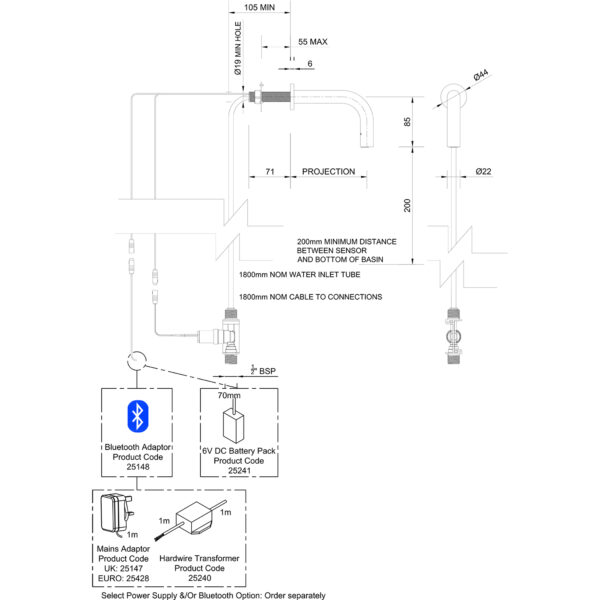 DOLPHIN INFORM SLIMLINE WALL TAP - THRU PANEL - Image 2