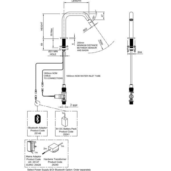 DOLPHIN INFORM SLIMLINE BASIN TAP - Image 2