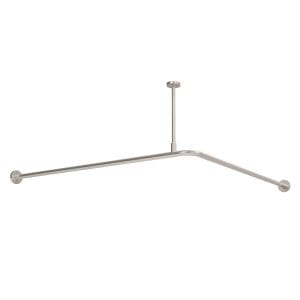 DOLPHIN STAINLESS STEEL SHOWER CURTAIN RAIL WITH INTEGRATED CEILING STAY 1200MM x 1200MM