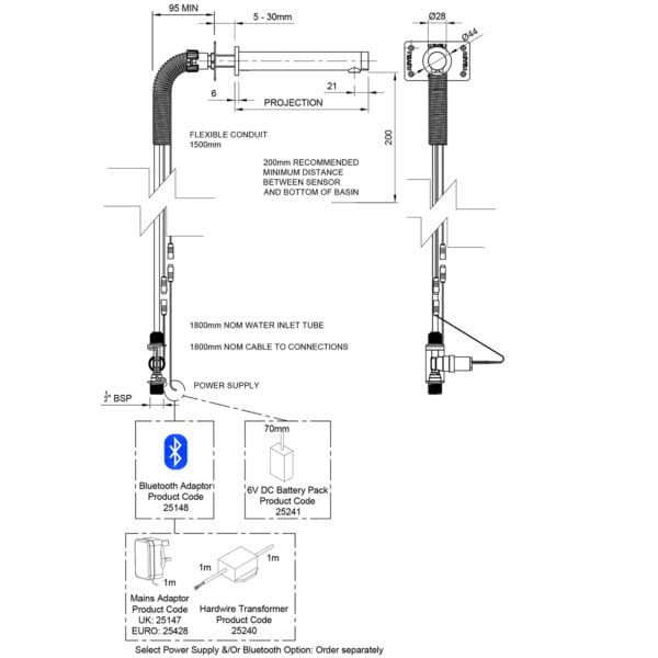 DOLPHIN INFORM STRAIGHT STRATAPLATE WALL TAP - Image 2