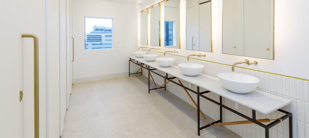 Commercial washroom provided for Exchange House