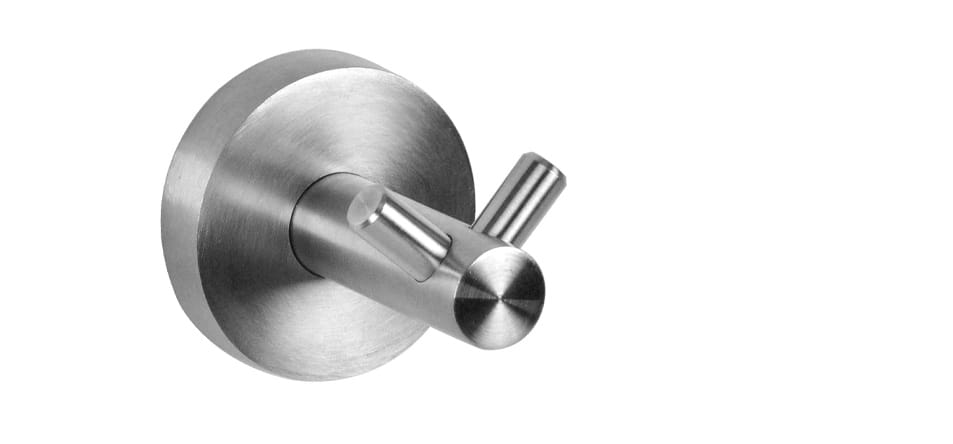 Double robe hook in chrome finish