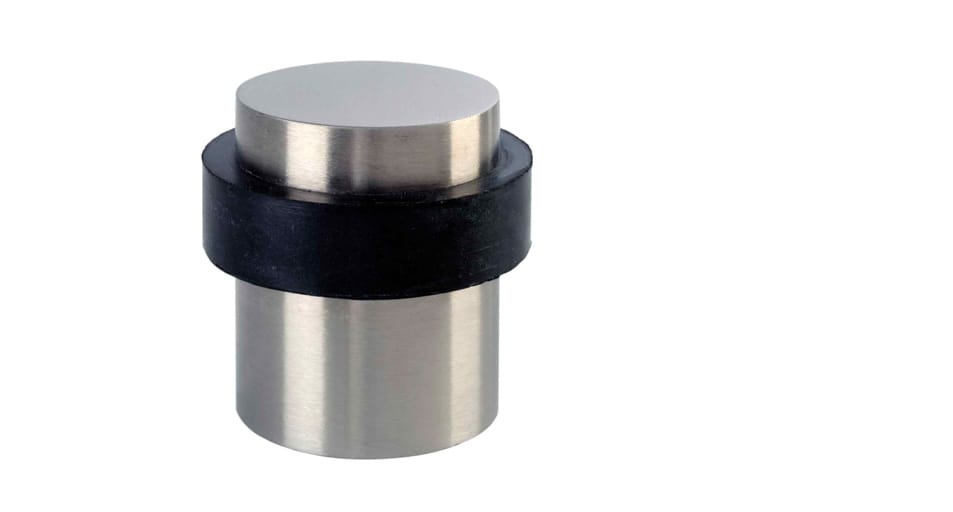 Floor mounted door stop in chrome finish