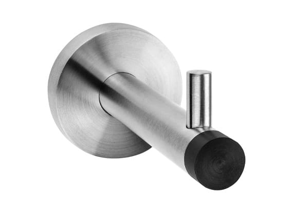 Robe hook and door stop in chrome finish