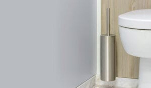 Wall mounted toilet brush holder in chrome finish