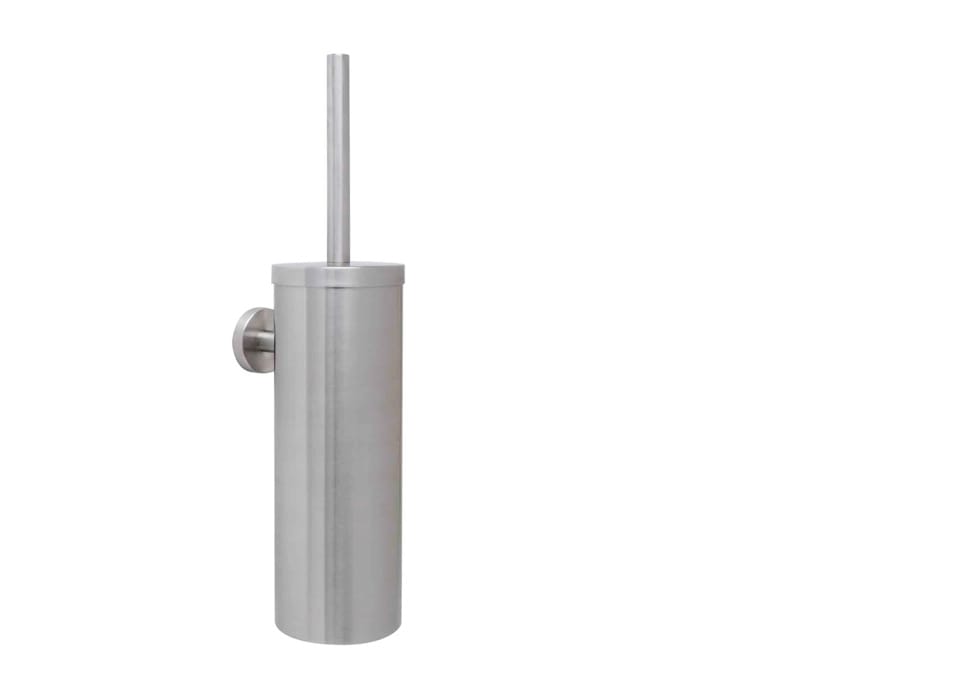 Wall mounted toilet brush holder stainless steel brush satin finish