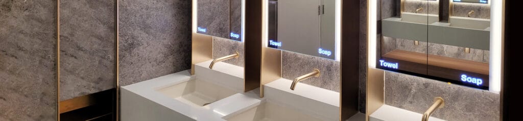 Behind the mirror sustainable washroom solution