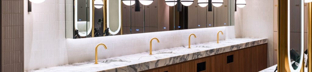 Mood lighting for commercial washroom design