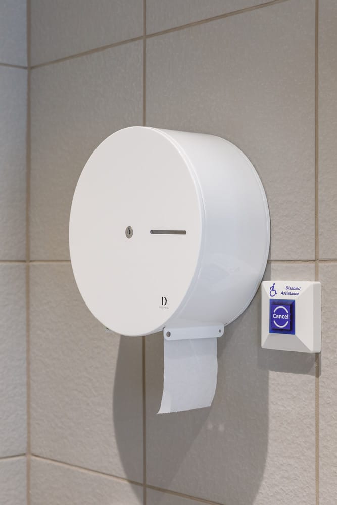 Special finished and white coloured jumbo toilet roll holder