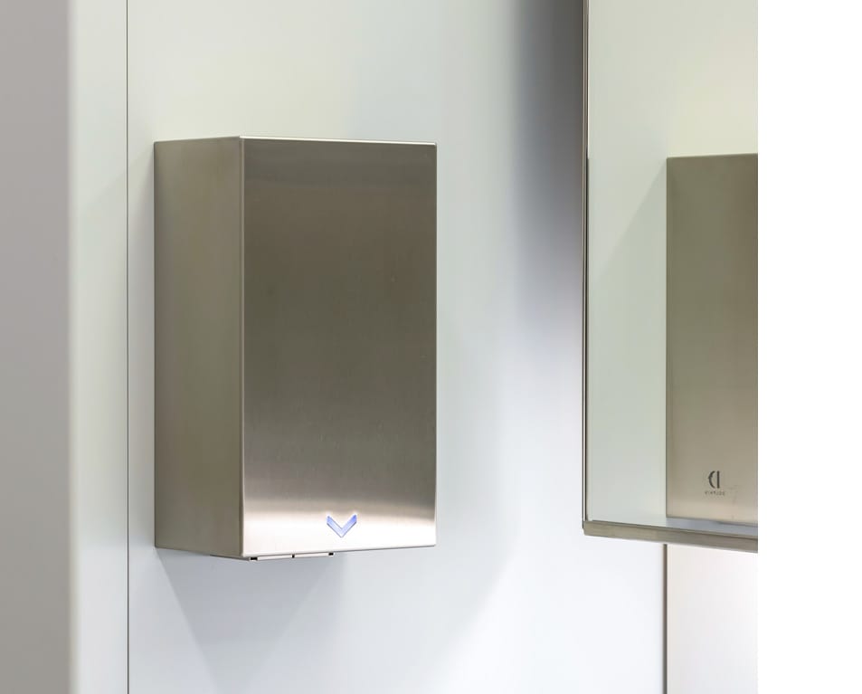 Satin finished hand dryer