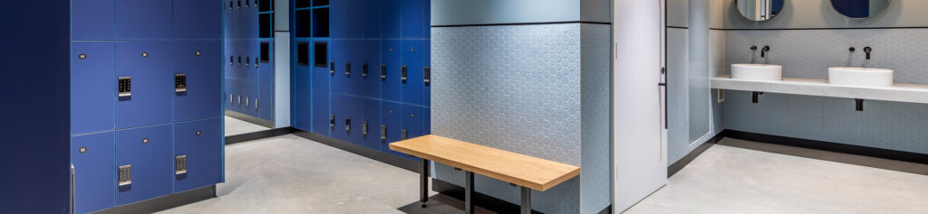 Commercial access panels located under floating wash trough