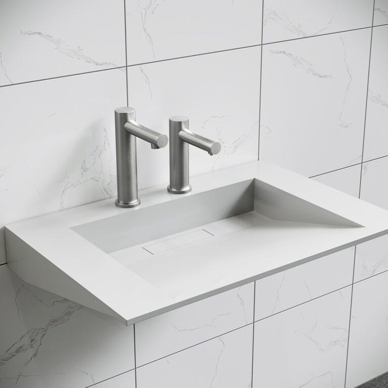 Dolphin counter-mounted Inform SMART soap dispenser and tap