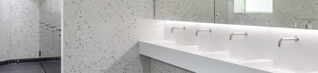 Row of sensor taps specified with a behind mirror system