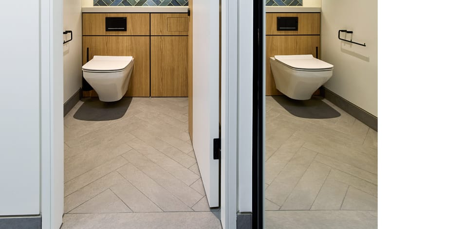 Herringbone design washroom flooring