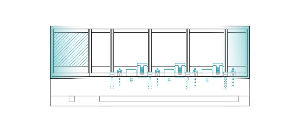 Illustrated diagram of Dolphin Alavo designed with washroom vanity tops