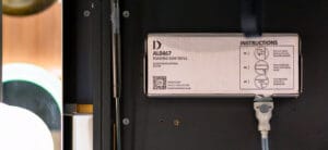Soap cartridge refill installed behind a mirror