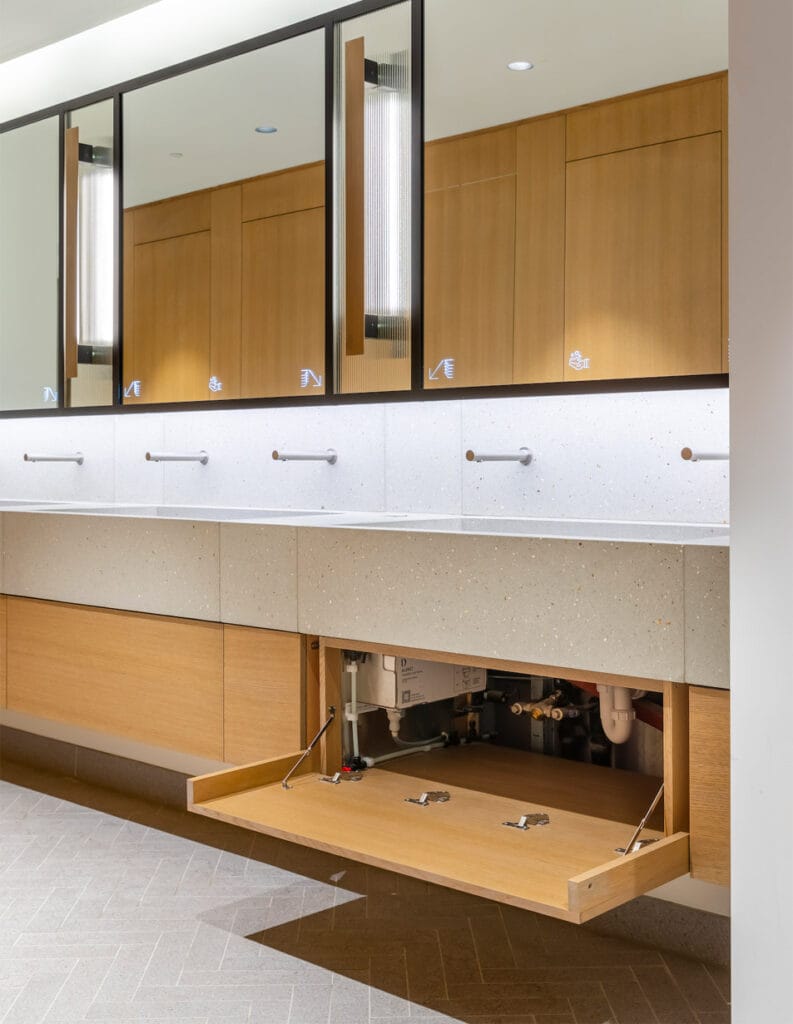Hand soap cartridge for multifeed system installed in a commercial washroom