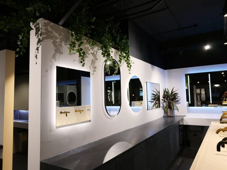 Row of Washroom Mirrors