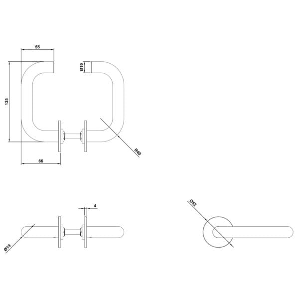 DOLPHIN CURVED LEVER HANDLE PAIR - Image 2