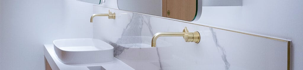 Alavo solo and gold finished taps at 1 Heddon Street