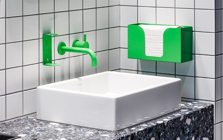 Special finished washroom accessories at Central House London