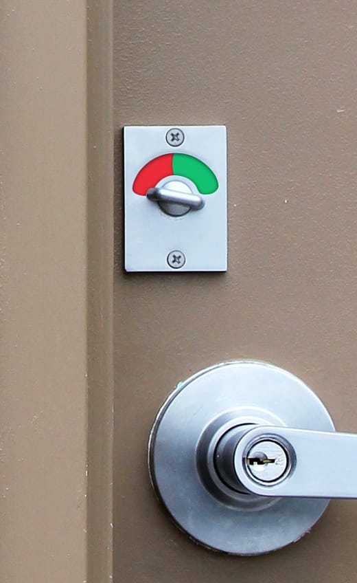 Disabled washroom door lock