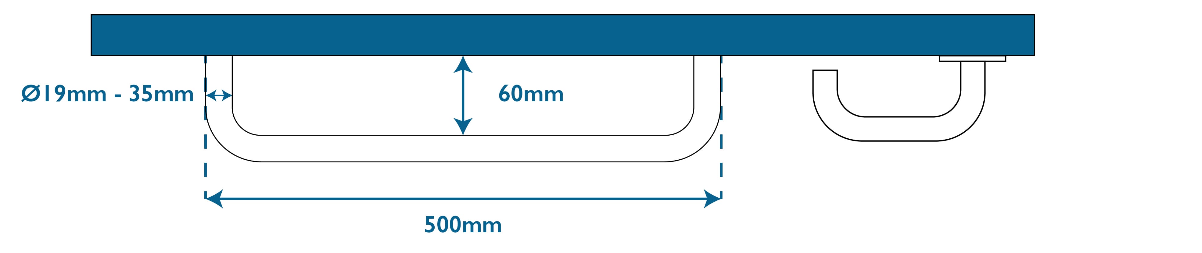 Vertical Pull Bar Handle Dimensions