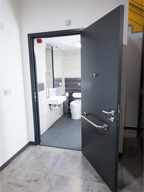 Accessible Toilet Door Hardware Dimensions | Dolphin Solutions