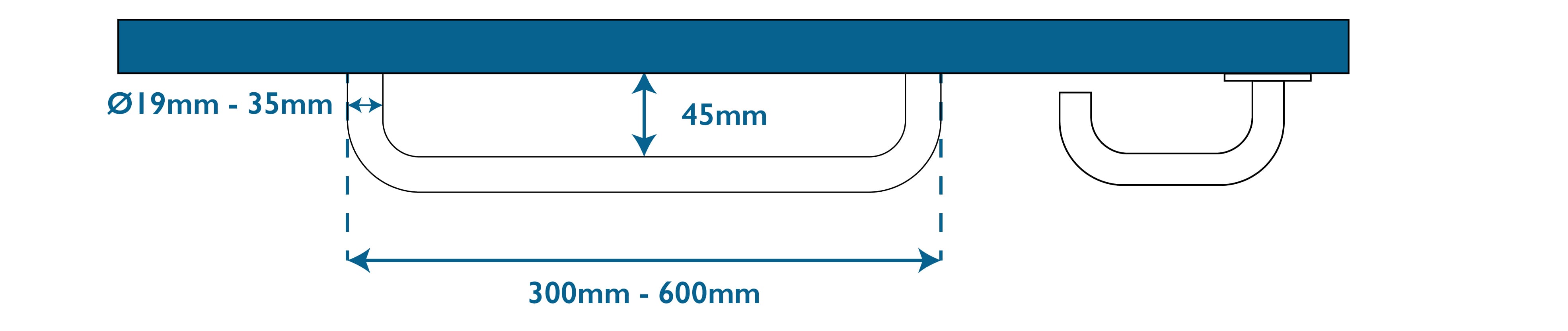 Vertical Pull Bar Handle Dimensions