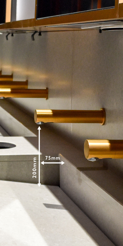Special finished touch free sensor taps at 20 Canada Square