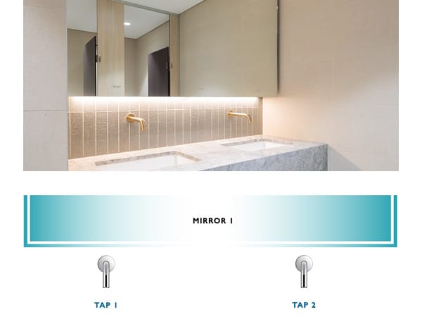 Alavo two taps and one mirror