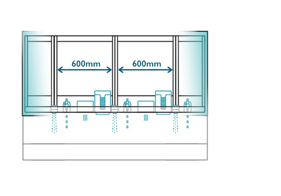 Integrated Behind Mirror Taps graphic from configurator tool
