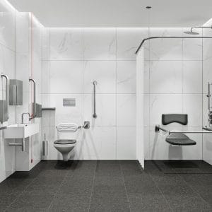 FLANGED COMBINED SHOWER DOC M PACK - WALL MOUNTED TOILET