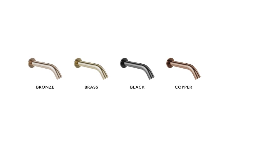 Physical vapor deposition special finish colours shown on washroom taps