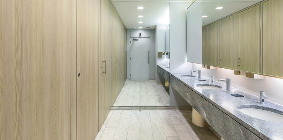 Consistent commercial washroom design